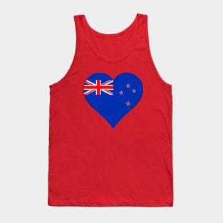 New Zealand flag in a Heart Tank Top